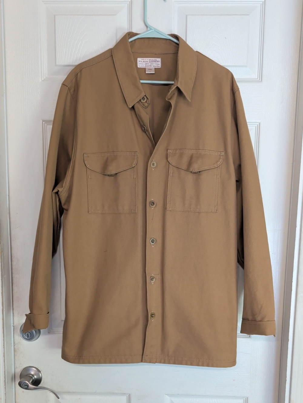 Filson Mens Long Sleeve Flannel Shirt Jacket Size Large 100% Cotton Vintage